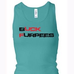 Ladies Fitness Tanktop Buck Furpees Longer Length Racerback Tank Top