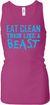 Ladies Fitness Tanktop Eat Clean Longer Length Racerback Tank