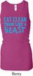 Ladies Fitness Tanktop Eat Clean Longer Length Racerback Tank