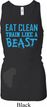 Ladies Fitness Tanktop Eat Clean Longer Length Racerback Tank