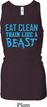 Ladies Fitness Tanktop Eat Clean Longer Length Racerback Tank