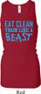 Ladies Fitness Tanktop Eat Clean Longer Length Racerback Tank
