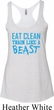 Ladies Fitness Tanktop Eat Clean Tri Blend Racerback Tank Top