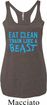 Ladies Fitness Tanktop Eat Clean Tri Blend Racerback Tank Top