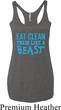 Ladies Fitness Tanktop Eat Clean Tri Blend Racerback Tank Top