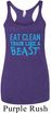 Ladies Fitness Tanktop Eat Clean Tri Blend Racerback Tank Top