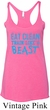 Ladies Fitness Tanktop Eat Clean Tri Blend Racerback Tank Top