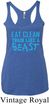 Ladies Fitness Tanktop Eat Clean Tri Blend Racerback Tank Top