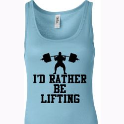 Ladies Fitness Tanktop I Rather Be Lifting Longer Length Tank Top Ladies Fitness Tanktop I Rather Be Lifting Longer Length Tank Top