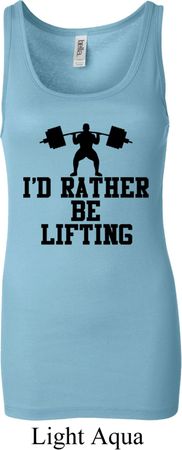 Ladies Fitness Tanktop I Rather Be Lifting Longer Length Tank Top