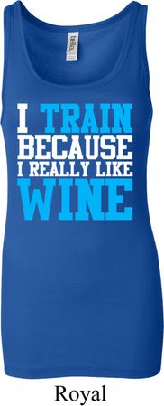 Ladies Fitness Tanktop I Train For Wine Longer Length Tank Top