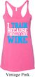 Ladies Fitness Tanktop I Train For Wine Tri Blend Racerback Tank Top