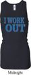 Ladies Fitness Tanktop I Work Out Longer Length Racerback Tank Top