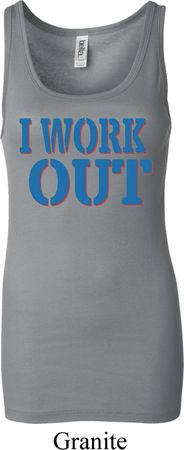 Ladies Fitness Tanktop I Work Out Longer Length Tank Top
