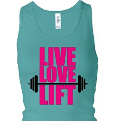 Ladies Fitness Tanktop Live Love Lift Longer Length Racerback Tank Top Ladies Fitness Tanktop Live Love Lift Longer Length Racerback Tank Top