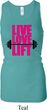 Ladies Fitness Tanktop Live Love Lift Longer Length Racerback Tank Top