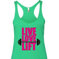Ladies Fitness Tanktop Live Love Lift Tri Blend Racerback Tank Top Ladies Fitness Tanktop Live Love Lift Tri Blend Racerback Tank Top