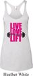 Ladies Fitness Tanktop Live Love Lift Tri Blend Racerback Tank Top