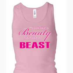 Ladies Fitness Tanktop Look Like a Beauty Longer Length Racerback Tank Ladies Fitness Tanktop Look Like a Beauty Longer Length Racerback Tank