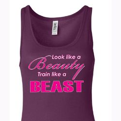 Ladies Fitness Tanktop Look Like a Beauty Longer Length Tank Top Ladies Fitness Tanktop Look Like a Beauty Longer Length Tank Top