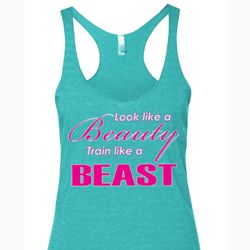 Ladies Fitness Tanktop Look Like a Beauty Tri Blend Racerback Tank Top Ladies Fitness Tanktop Look Like a Beauty Tri Blend Racerback Tank Top