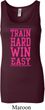 Ladies Fitness Tanktop Train Hard Win Easy Longer Length Tank Top