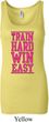 Ladies Fitness Tanktop Train Hard Win Easy Longer Length Tank Top