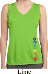 Ladies Floral Chakras Bottom Print Sleeveless Moisture Wicking Tee
