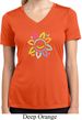 Ladies Flower Shirt Sunflower Moisture Wicking V-neck Tee T-Shirt