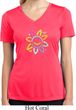 Ladies Flower Shirt Sunflower Moisture Wicking V-neck Tee T-Shirt