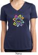 Ladies Flower Shirt Sunflower Moisture Wicking V-neck Tee T-Shirt