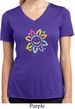 Ladies Flower Shirt Sunflower Moisture Wicking V-neck Tee T-Shirt