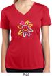 Ladies Flower Shirt Sunflower Moisture Wicking V-neck Tee T-Shirt