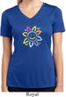 Ladies Flower Shirt Sunflower Moisture Wicking V-neck Tee T-Shirt