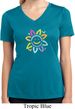 Ladies Flower Shirt Sunflower Moisture Wicking V-neck Tee T-Shirt