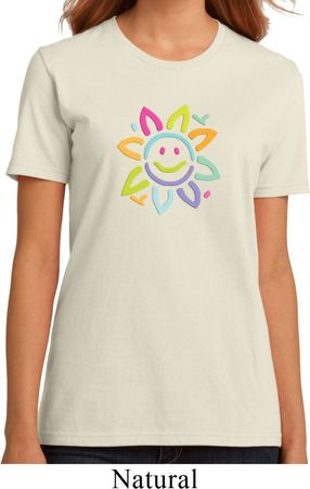 Ladies Flower Shirt Sunflower Organic Tee T-Shirt