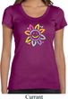 Ladies Flower Shirt Sunflower Scoop Neck Tee T-Shirt