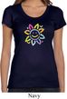 Ladies Flower Shirt Sunflower Scoop Neck Tee T-Shirt