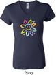 Ladies Flower Shirt Sunflower V-neck Tee T-Shirt
