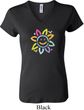 Ladies Flower Shirt Sunflower V-neck Tee T-Shirt