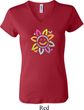 Ladies Flower Shirt Sunflower V-neck Tee T-Shirt