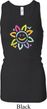 Ladies Flower Tanktop Sunflower Longer Length Racerback Tank Top