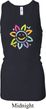Ladies Flower Tanktop Sunflower Longer Length Racerback Tank Top