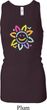 Ladies Flower Tanktop Sunflower Longer Length Racerback Tank Top