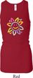 Ladies Flower Tanktop Sunflower Longer Length Racerback Tank Top