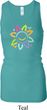 Ladies Flower Tanktop Sunflower Longer Length Racerback Tank Top