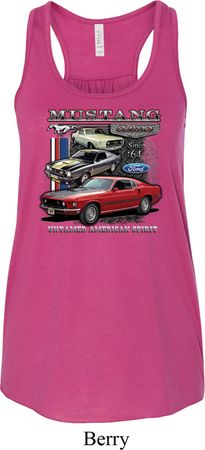 Ladies Ford Classic Mustangs Untamed Flowy Racerback