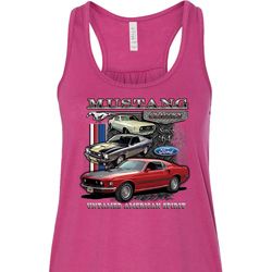 Ladies Ford Classic Mustangs Untamed Flowy Racerback Ladies Ford Classic Mustangs Untamed Flowy Racerback