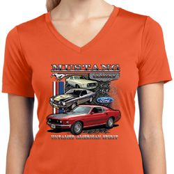 Ladies Ford Classic Mustangs Untamed Moisture Wicking V-neck Ladies Ford Classic Mustangs Untamed Moisture Wicking V-neck