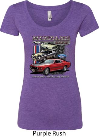 Ladies Ford Classic Mustangs Untamed Scoop Neck